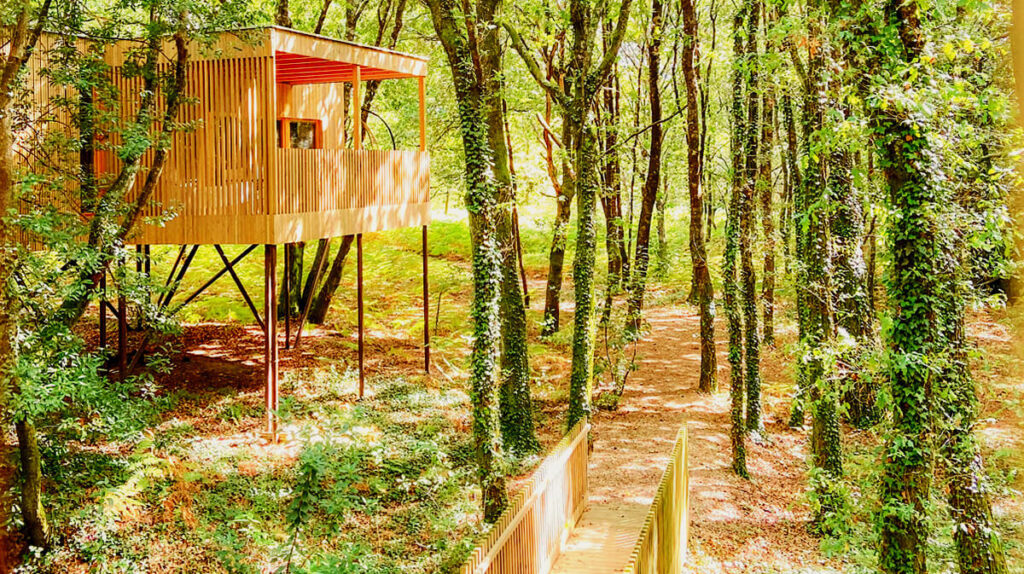 cabañas en el bosque Vedra (María Manuela Enoturismo)